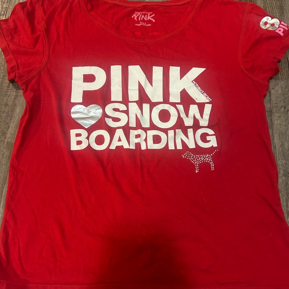 Victoria's Secret Red Kids Snowboarding Tee